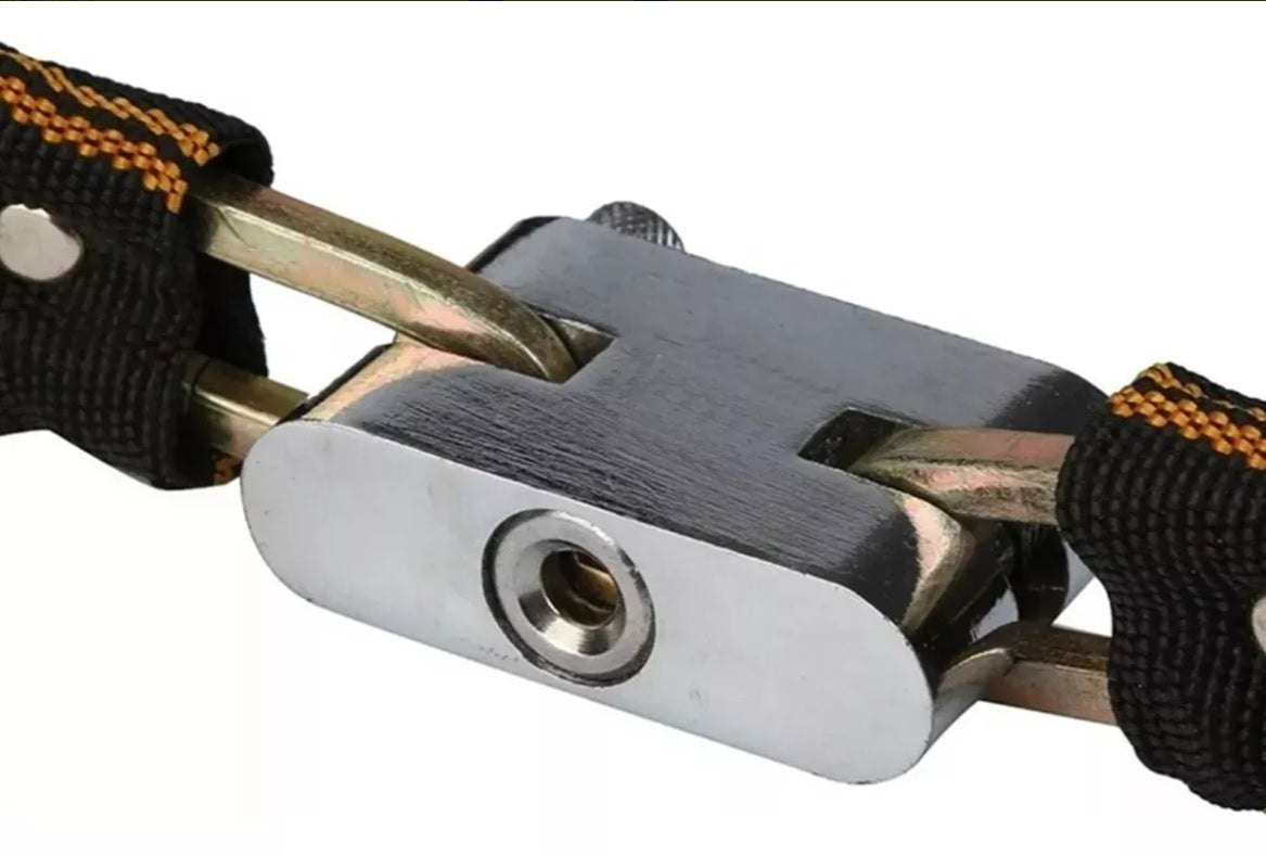 Linga Forrada Con Candado Cadena Eslabón Moto Bici Auto