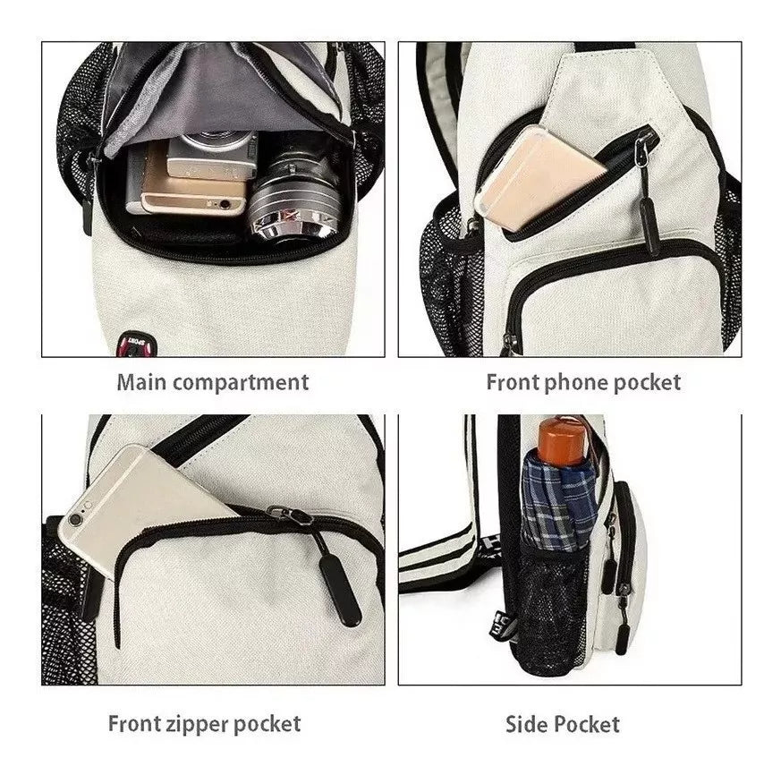 Bandolera Morral Mochila Unisex Con Correa Divisible 2 En 1