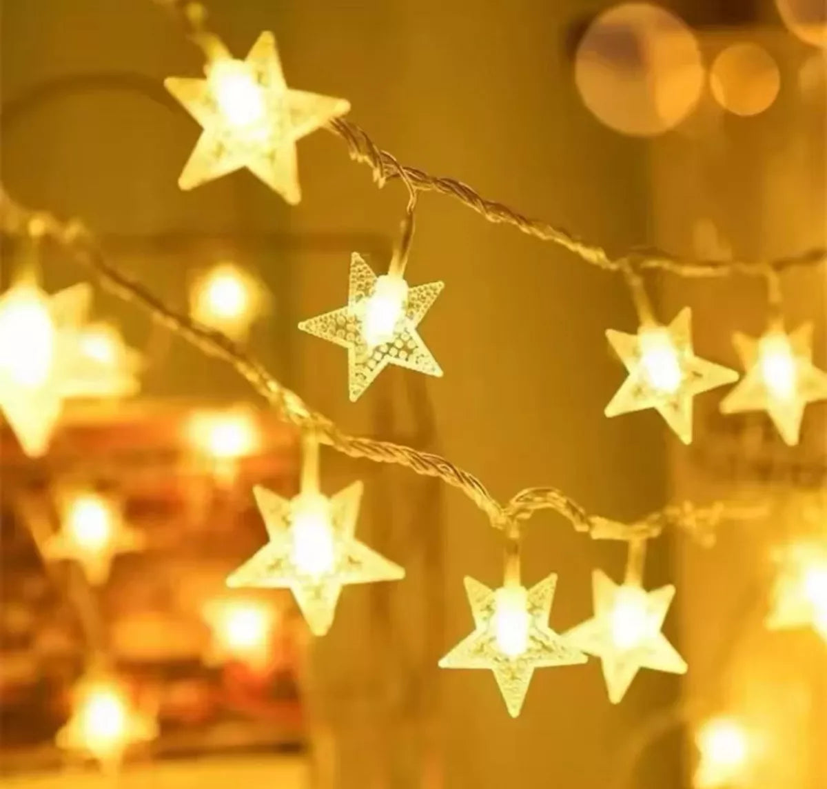 Guirnalda Estrellas Led 40 Led 6mts A Pila Decoracion Hogar