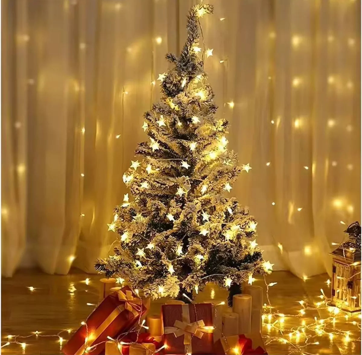 Guirnalda Estrellas Led 40 Led 6mts A Pila Decoracion Hogar