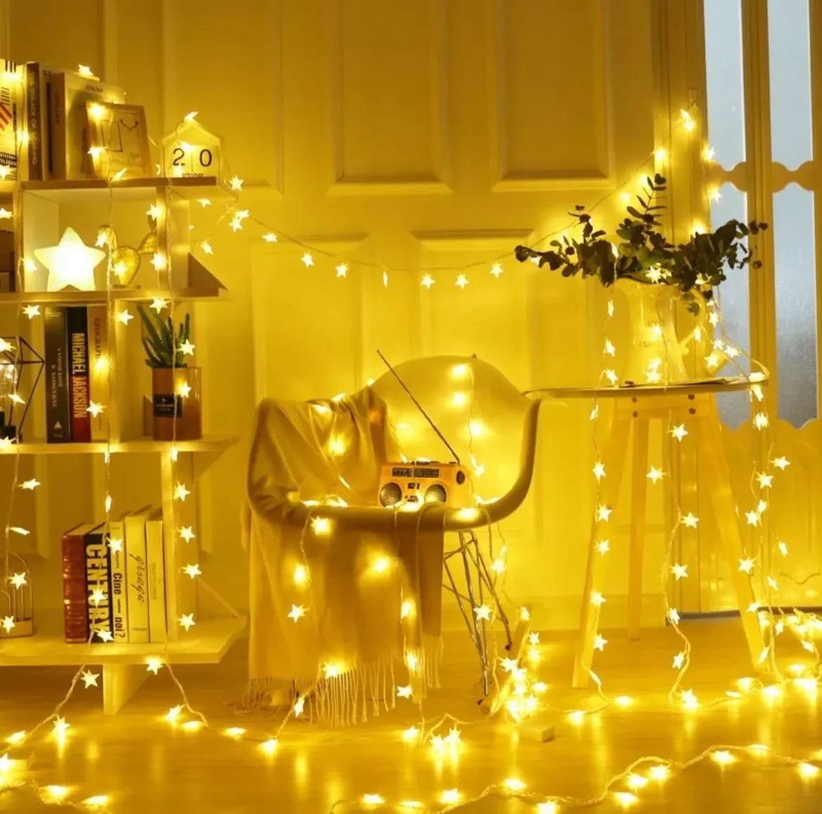 Guirnalda Estrellas Led 40 Led 6mts A Pila Decoracion Hogar