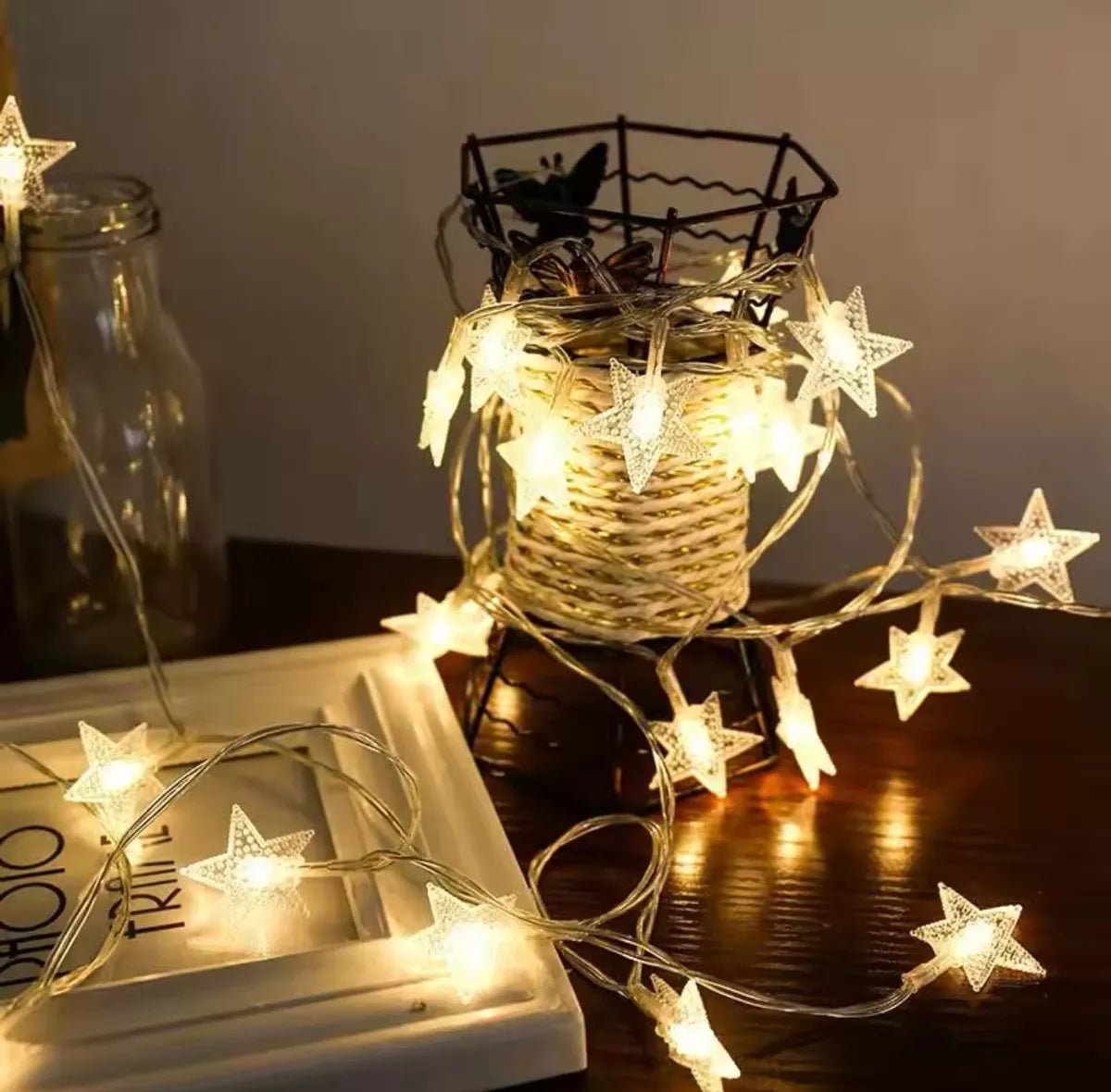 Guirnalda Estrellas Led 40 Led 6mts A Pila Decoracion Hogar
