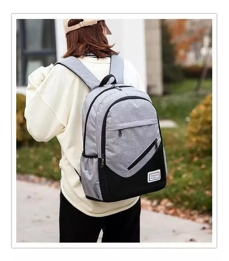 Mochila 3 En 1 Impermeable + Bandolera + Cartuchera Cod.235
