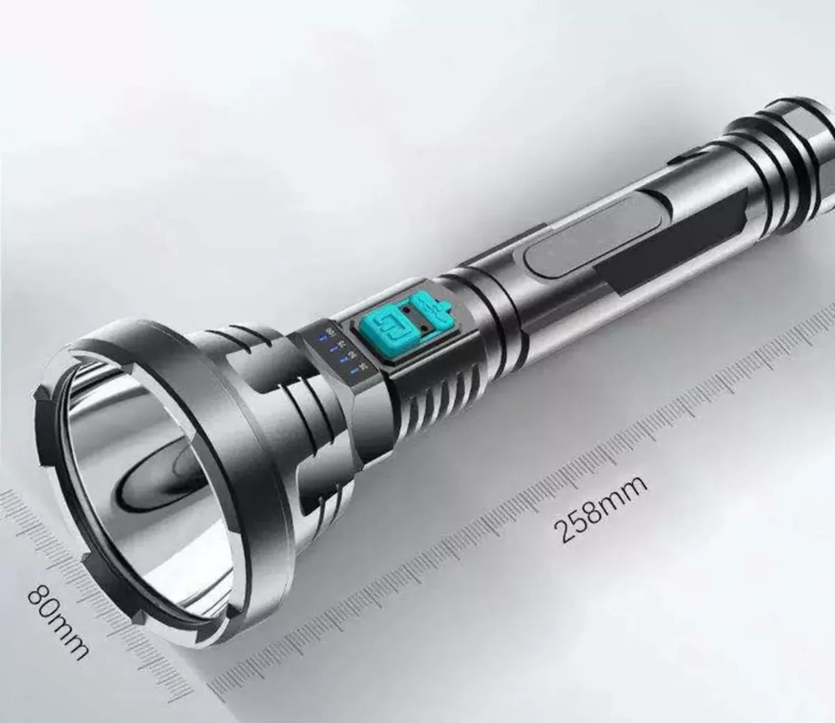 Linterna Táctica Led Recargable Usb Resistente Al Agua