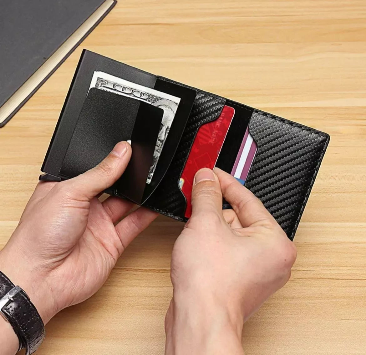 Billetera Tarjetero Slim Fibra De Carbono Minimalista