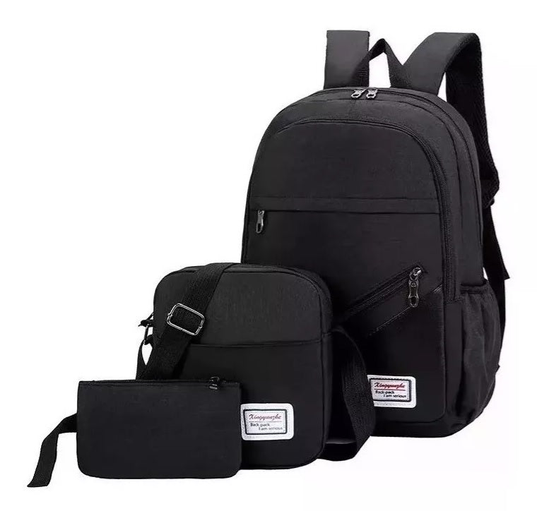 Mochila 3 En 1 Impermeable + Bandolera + Cartuchera Cod.235