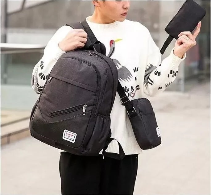 Mochila 3 En 1 Impermeable + Bandolera + Cartuchera Cod.235