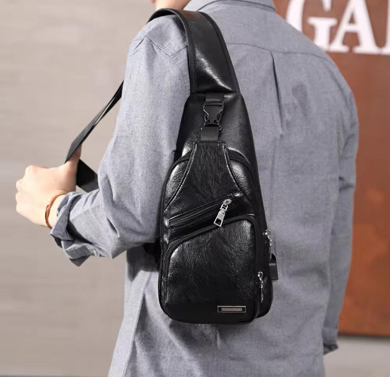 Morral Bandolera Mochila Smart Mini Eco Cuero Salida Usb