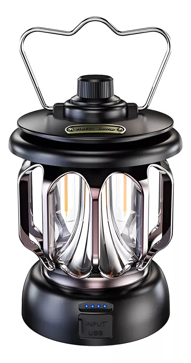Linterna Farol Led Recargable Retro Portatil Camping Deco