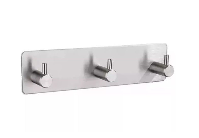 Gancho De Pared Triple Adhesivo Perchero Multiuso Acero Inox