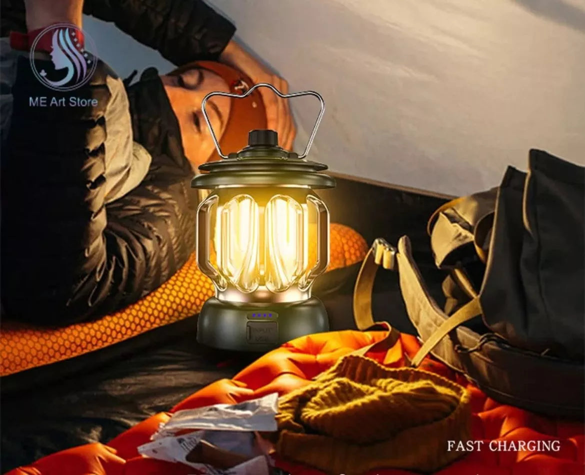 Linterna Farol Led Recargable Retro Portatil Camping Deco