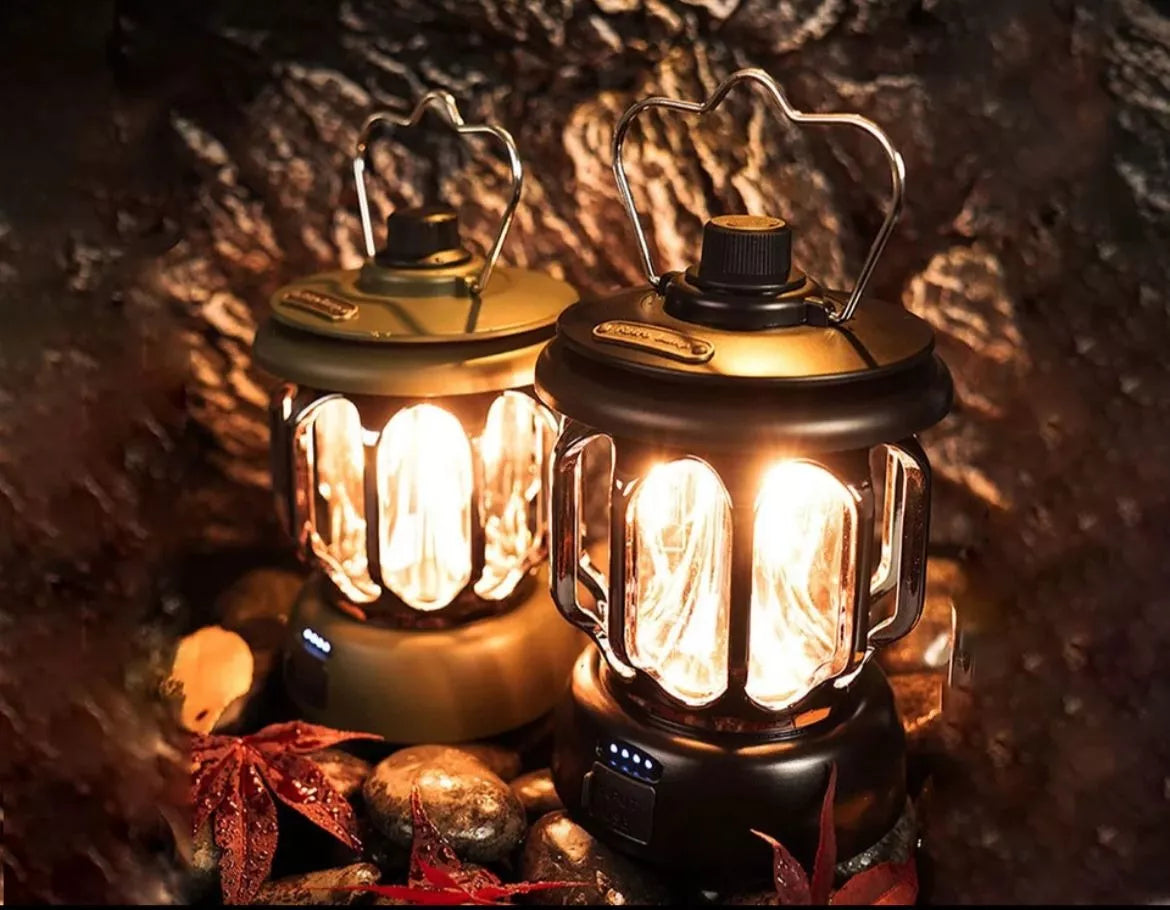 Linterna Farol Led Recargable Retro Portatil Camping Deco