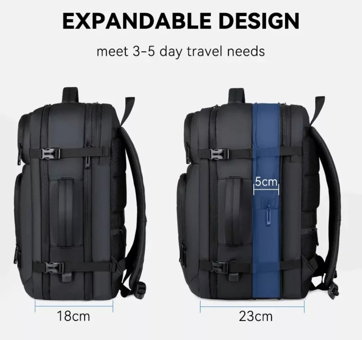 Mochila Impermeable Urbana De Viaje Notebook Expandible N10