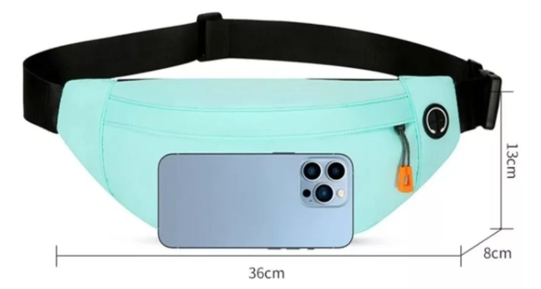 Riñonera Morral Unisex 2 Cierres Viaje Celular Urbana