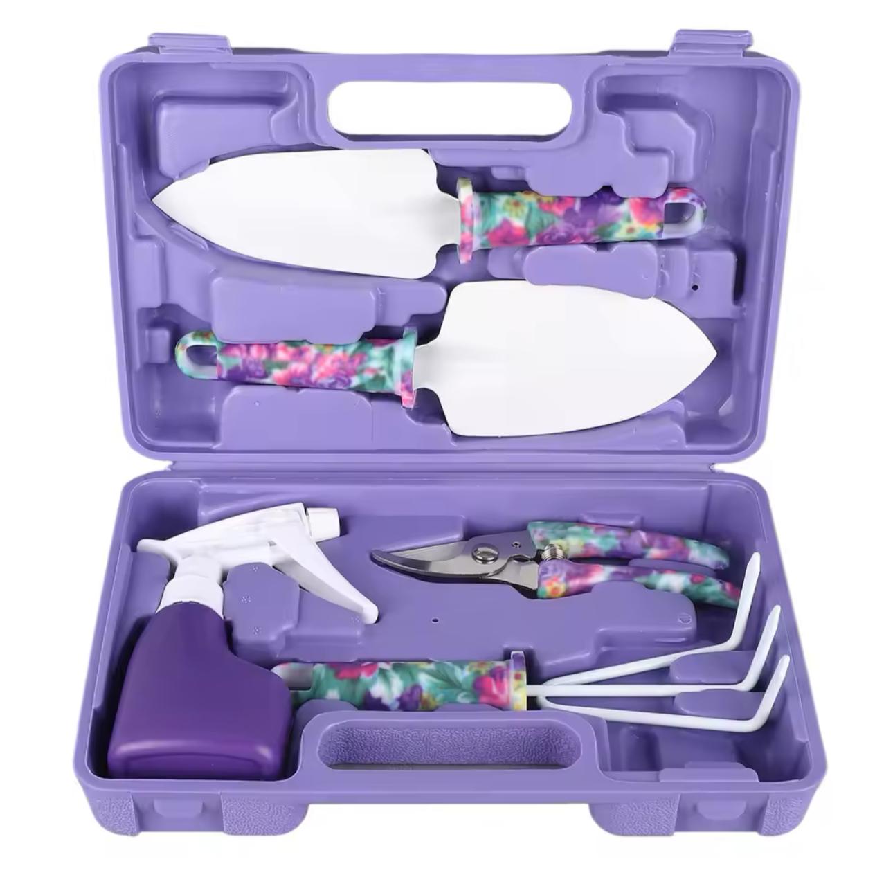 Kit De Jardinería 5 Pzs + Estuche - P/ Indoor Outdoor Jardín