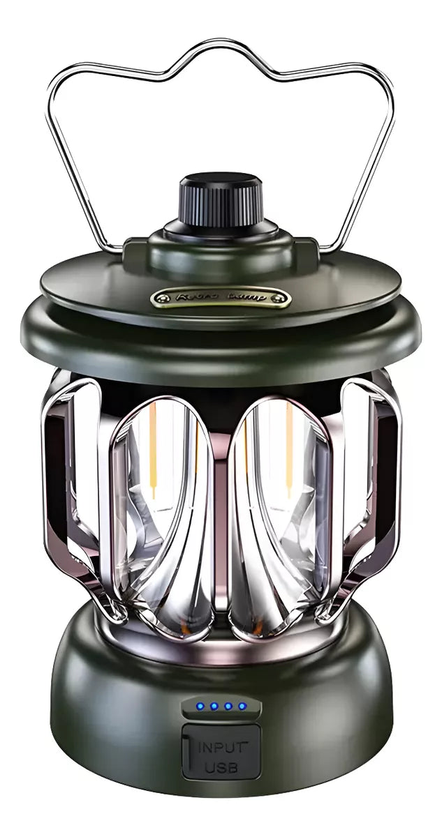 Linterna Farol Led Recargable Retro Portatil Camping Deco